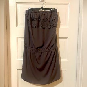 Susanna Monaco, gray silk, strapless, mini dress - size Med